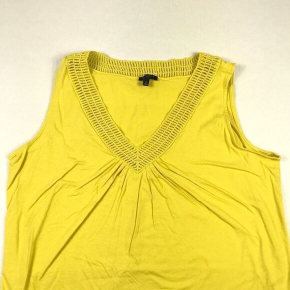 Talbots Womens Tank Yellow V-Neck Sleeveless Cotton Blend Top Plus Size 1X * - Picture 3 of 12
